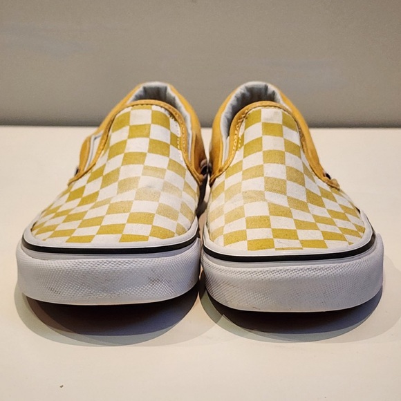 Yellow Checkerboard Vans Sneakers Sz. 7W - Picture 2 of 9